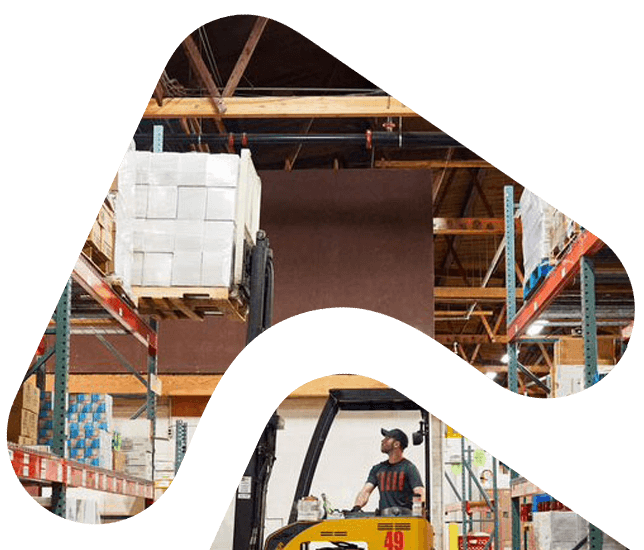 Forklift worker in warehouse